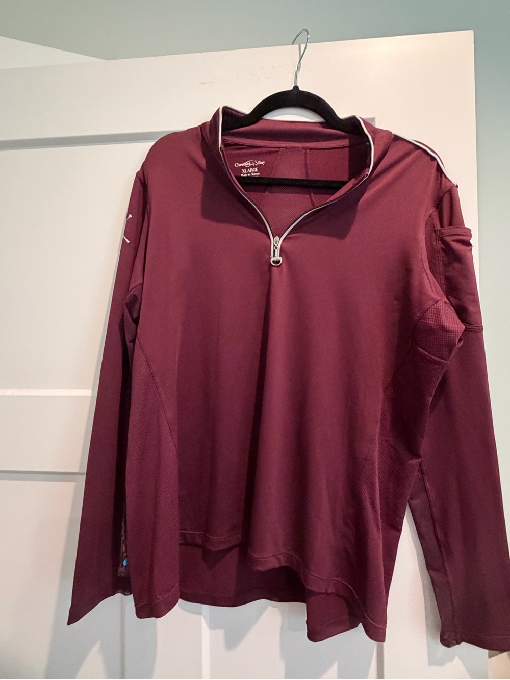 Women's Quarter-Zip Pullover Top - Burgundy
